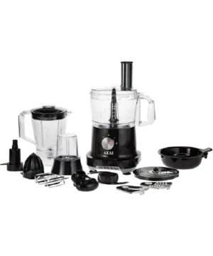 Akai(Japan) 15-in-1 Food Processor, Black, 500W, FPMA-1801