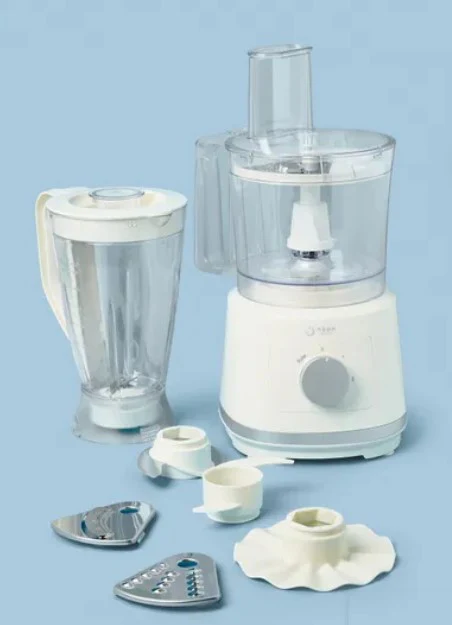 Noon 800W Food Processor with 1.5L Jug – Whisk, Juice, Slice & Chop (Milk White)