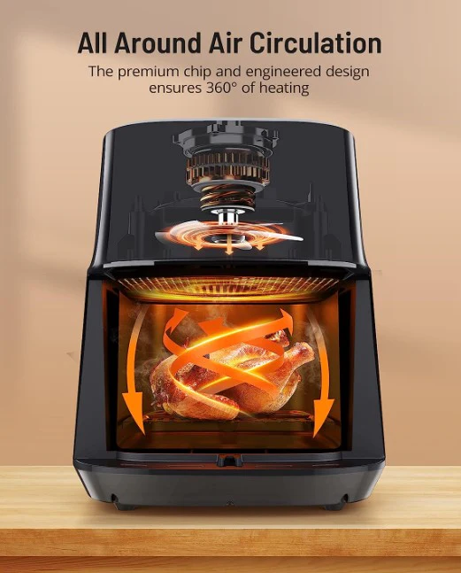 Paris Rhone 5L Air Fryer – 1200W, 8 Presets, Nonstick & Dishwasher-Safe