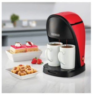 Black+Decker Coffee Machine, Twin Serve Coffee Maker, 450W, FREE 2 Ceramic Cups Included, DCM48-B5