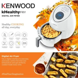 KENWOOD Digital Air Fryer XL 4L With Rapid Hot Air Circulation For Frying,Grilling,Broiling,Roasting,Baking And Toasting 4L 1500 W HFP31 White/Black