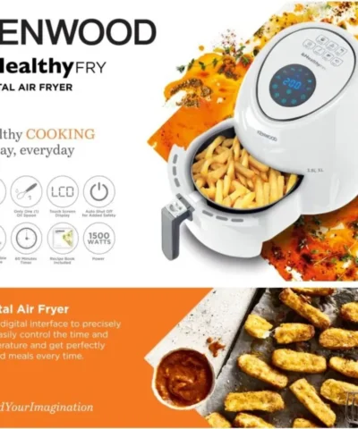 KENWOOD Digital Air Fryer XL 4L With Rapid Hot Air Circulation For Frying,Grilling,Broiling,Roasting,Baking And Toasting 4L 1500 W HFP31 White/Black