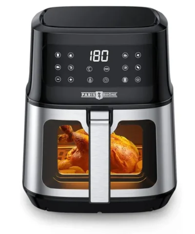 Paris Rhone Air Fryers with Rapid Air Circulation, 1200W Oilless Oven with 8 Presets, 5L Capacity, LED Touch Control, Timer/Temp Control, Visual Cooking Window, Nonstick & Dishwasher-Safe